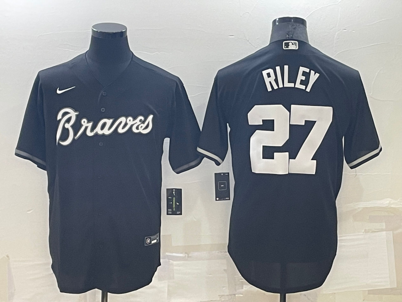 Men's Atlanta Braves Austin Riley #27 Black Jersey